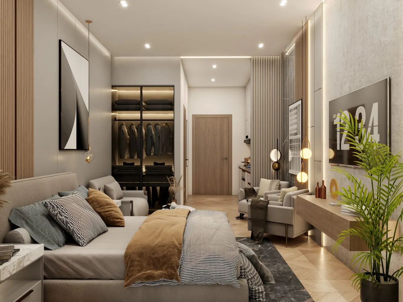 Studio apartment interior concept at Prime Mall Lahore